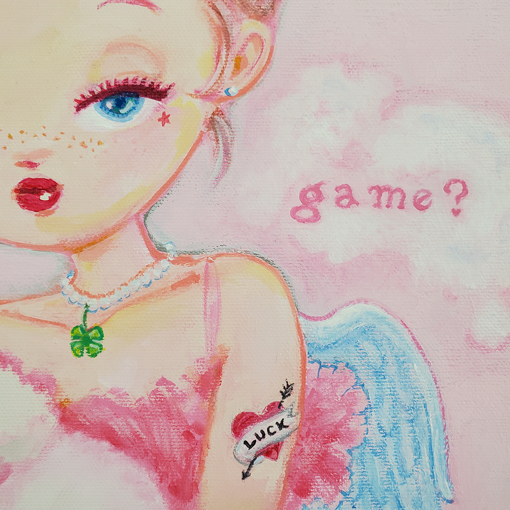 foxy illustrations 原画キャンバスアート The Angel Wears Pink