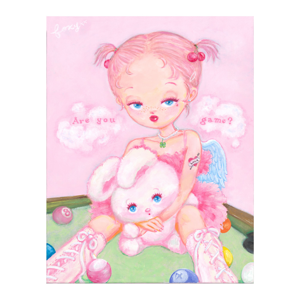 foxy illustrations 原画キャンバスアート The Angel Wears Pink 